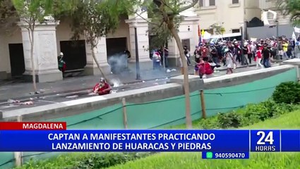 Vivienda es implementada para que manifestantes practiquen su puntería para lanzar piedras