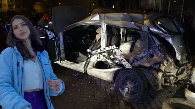 Aşırı hız yapan Kübra ölümden döndü