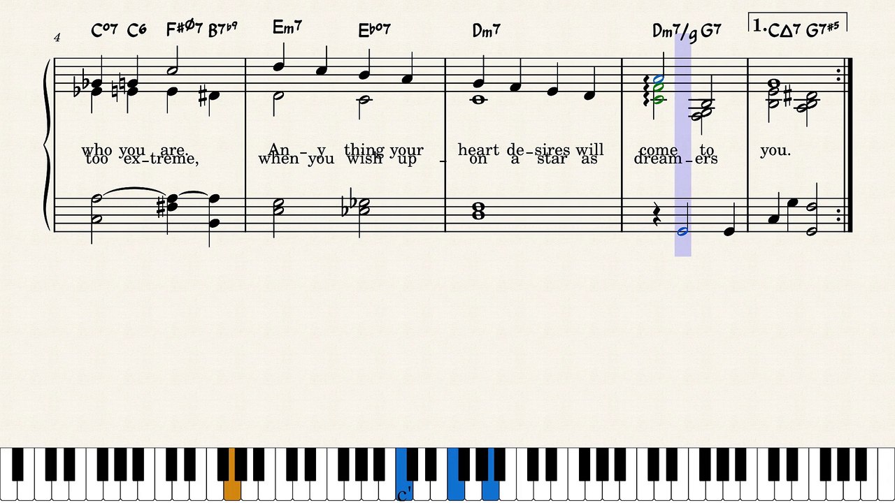 When You Wish Upon a Star (from the film Pinocchio) Easy Piano Solo arr. sheet music