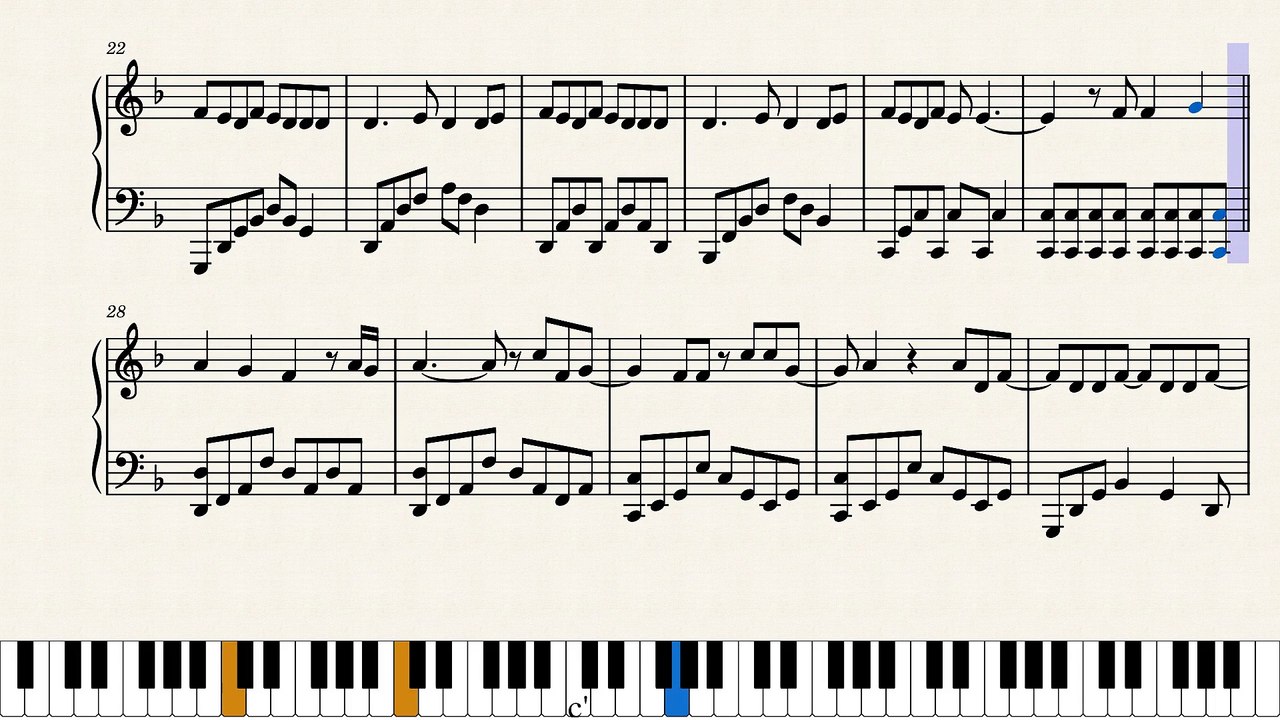 Set fire to the rain – Adele (piano solo sheet music)