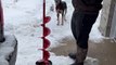 Dog Gets Excited To Go Ice Fishing