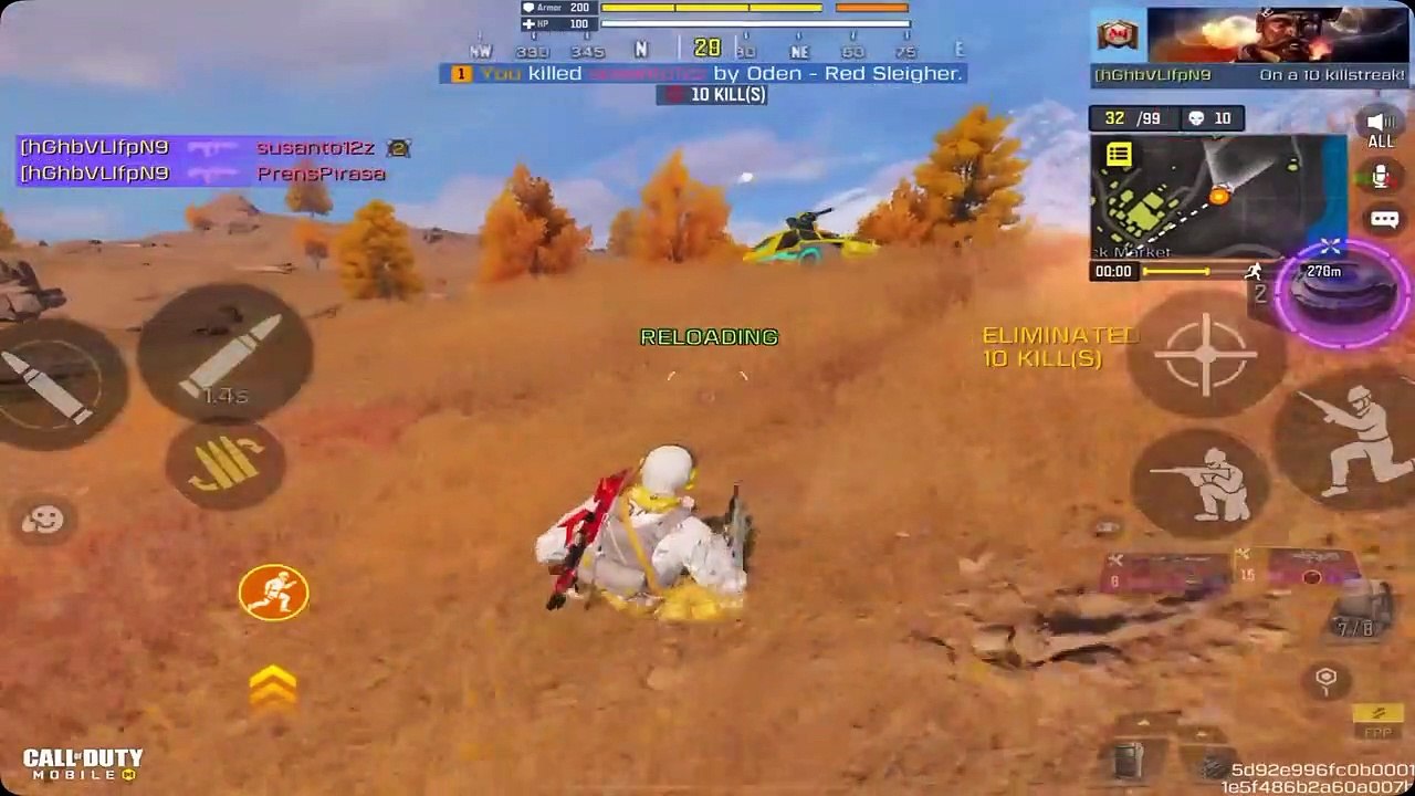 Call of Duty mobile ODEN with RED DOT is DEADLY COMBO in BATTLE ROYALE  best ODEN GUNSMITH in SEASON 1  CODM GAMEPLAY