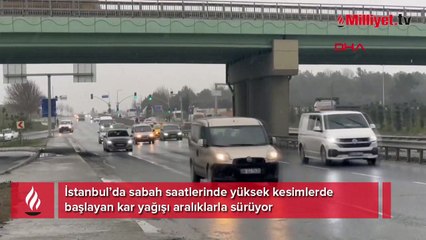 İstanbul'da kar yağışı sürüyor