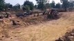 MNREGA works being done with JCB and tractors