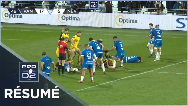 PRO D2 - Résumé RC Vannes-USON Nevers: 22-24 - J18 - Saison 2022/2023