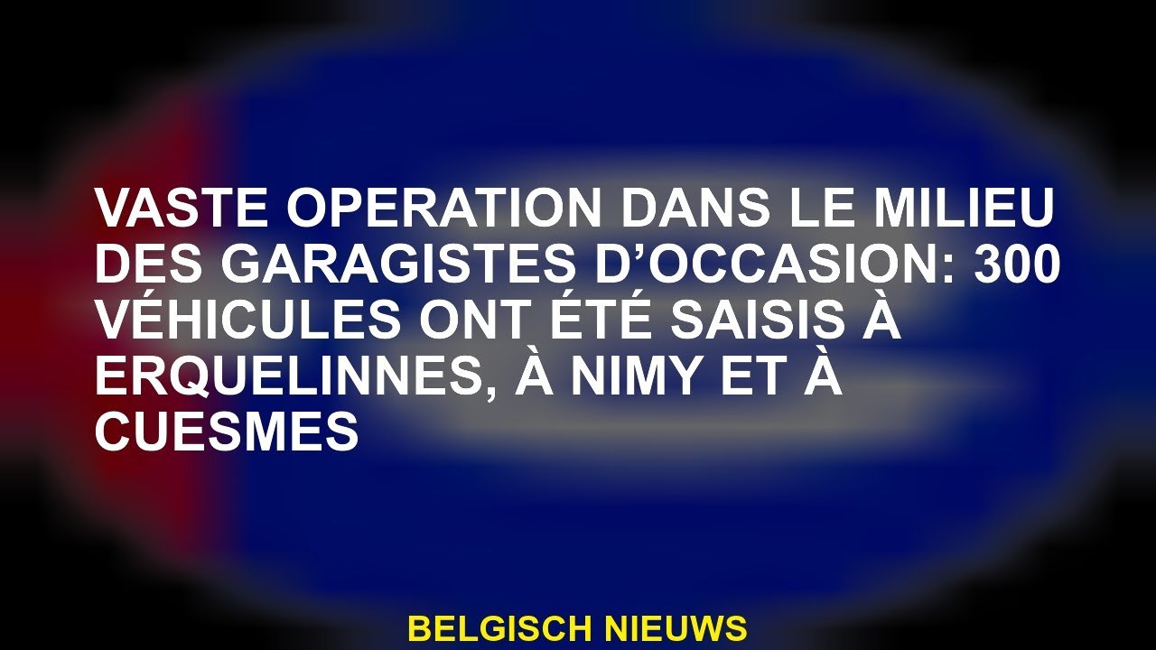 Grande opération dans la zone des propriétaires de garage d'occasion: 300 véhicules ont été saisis à