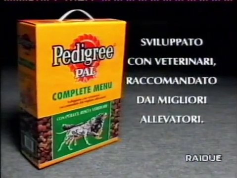 Pubblicità/Bumper anni 90 RAI 2 - Pedegree Pal Complete Menù