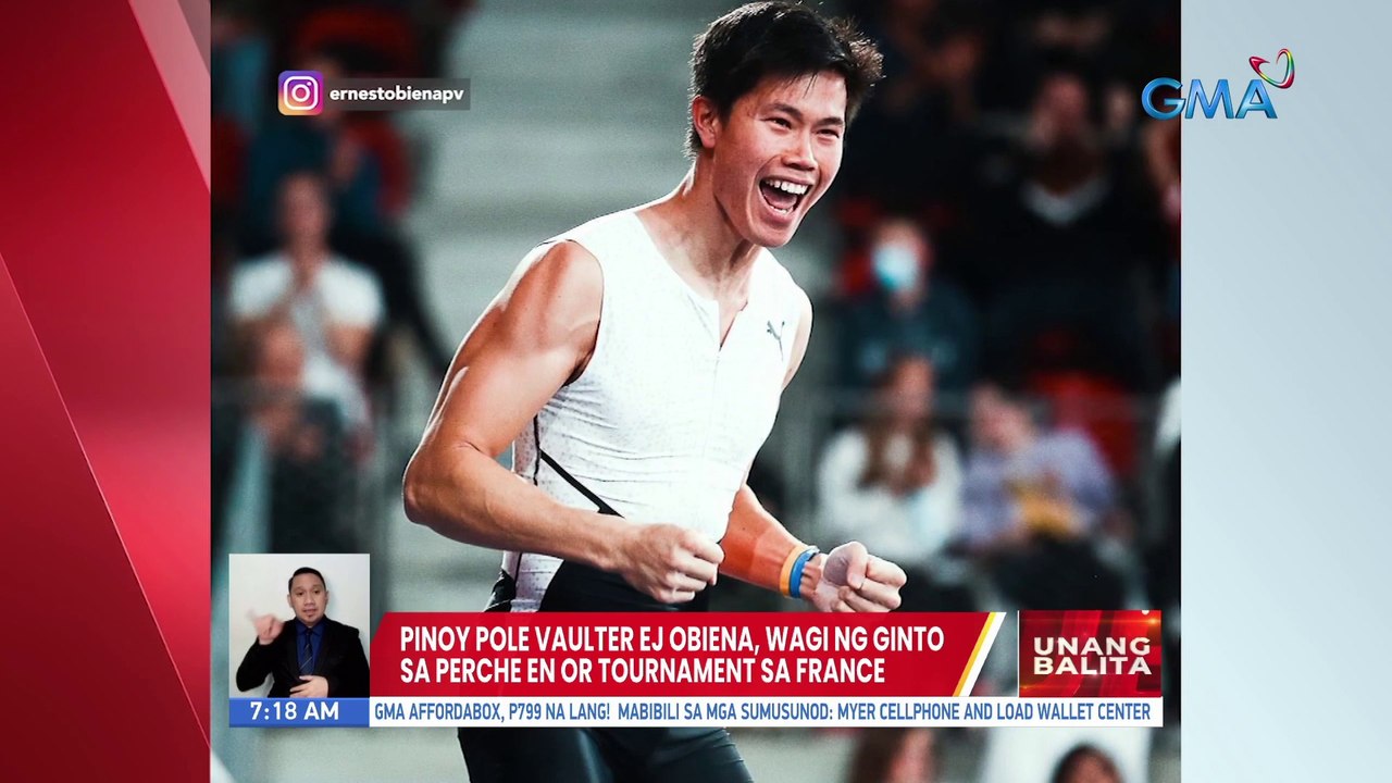 Pinoy pole vaulter EJ Obiena, wagi ng ginto sa Perche En Or Tournament sa France | UB