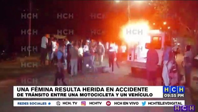 ¡Pareja gravemente herida en Olanchito al ser arrollada por vehículo fantasma cuando se conducían en motocicleta!