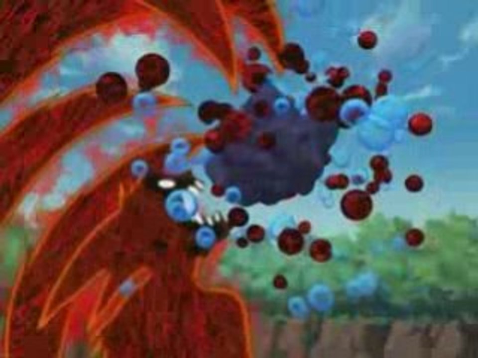 Naruto Kyuubi (4 queues) vs Orochimaru