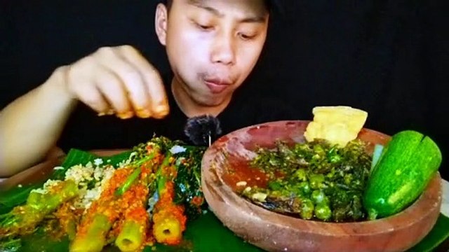 MUKBANG ASMR | TUTORIAL MENAMBAH NAFSU MAKAN‼️BALADO PEDAS BATANG PEPAYA, IKAN SAMBAL RAWIT IJO