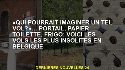 "Qui pourrait imaginer un tel vol?"... portail, papier toilette, réfrigérateur: Voici les vols les p