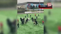 Bayrampaşa'da taraftarlar sahaya inip futbolculara saldırdı