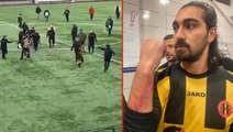 İstanbul'daki maçta silahlar patladı! Taraftarlar sahaya dalıp, futbolculara saldırdı