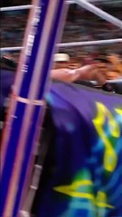 Brock Lesnar lifted the ring with a tractor and sent Roman Reigns FLYING! #Short