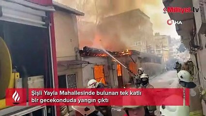 Şişli'de gecekondu yangını