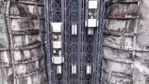 Çin'de 130 metre yüksekliğe çıkan asansöre büyük ilgi