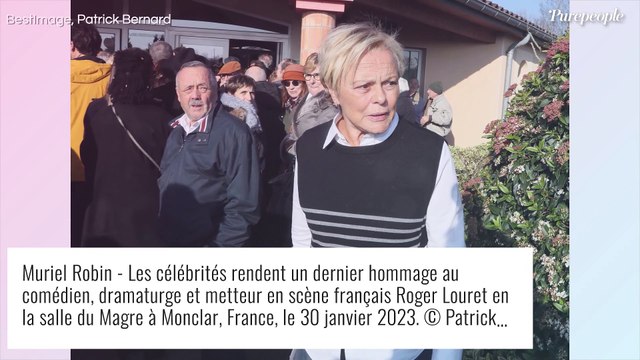 Obsèques de Roger Louret : Muriel Robin en larmes et soutenue par sa femme Anne, Francis Cabrel très ému