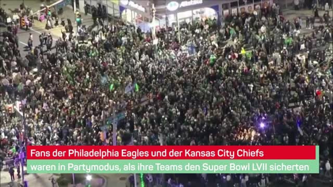 Eagles vs. Chiefs: Fans feiern Super-Bowl-Einzug