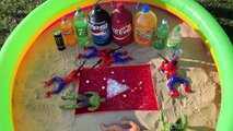 Coca Cola VS Mentos And Youtube Logo In Hole With Water Beads