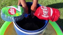 Experiment _ Coca Cola Different Fanta Pepsi Sprite Vs Mentos In Underground Barrel