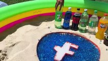 Facebook Logo With Orbeez Experiment _ Coca Cola Pepsi And Stretch Armstrong Vs Mentos Underground