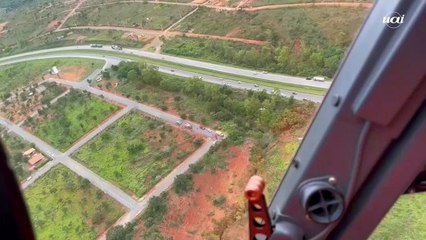 Veja o momento do resgate de vítimas de acidente na BR-040, em Caetanópolis