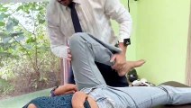 chiropractic adjustment for whole body knee,neck, back& sciatica pain compilation