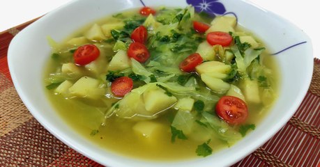 طريقة عمل شوربة الملفوف والكزبرة