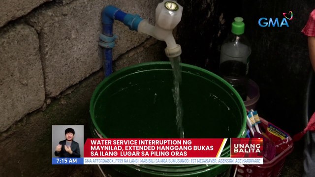 Water service interruption ng Maynilad, extended hanggang bukas sa ilang lugar sa piling oras | UB