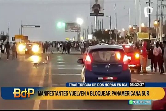 Protestas en Ica: manifestantes vuelven a bloquear Panamericana Sur tras dos horas de tregua