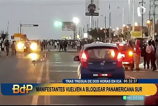 Protestas en Ica: manifestantes vuelven a bloquear Panamericana Sur tras dos horas de tregua