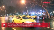 Ankara'da kar yağışı başladı! Gece boyunca devam edecek