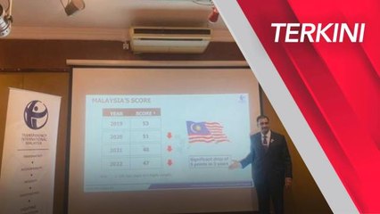[TERKINI] Persepsi Rasuah: Kedudukan Malaysia naik tangga 61, skor turun 1 mata