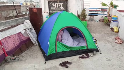 कैंपिंग टेंट में हमारी पहेली रात | Sleeping on camping tent at night.