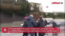 İstanbul Boğazı’nda görme engelli çift denize düştü