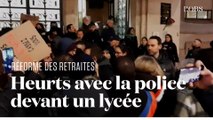 Blocus et tensions devant un lycée mobilisé contre la réforme des retraites