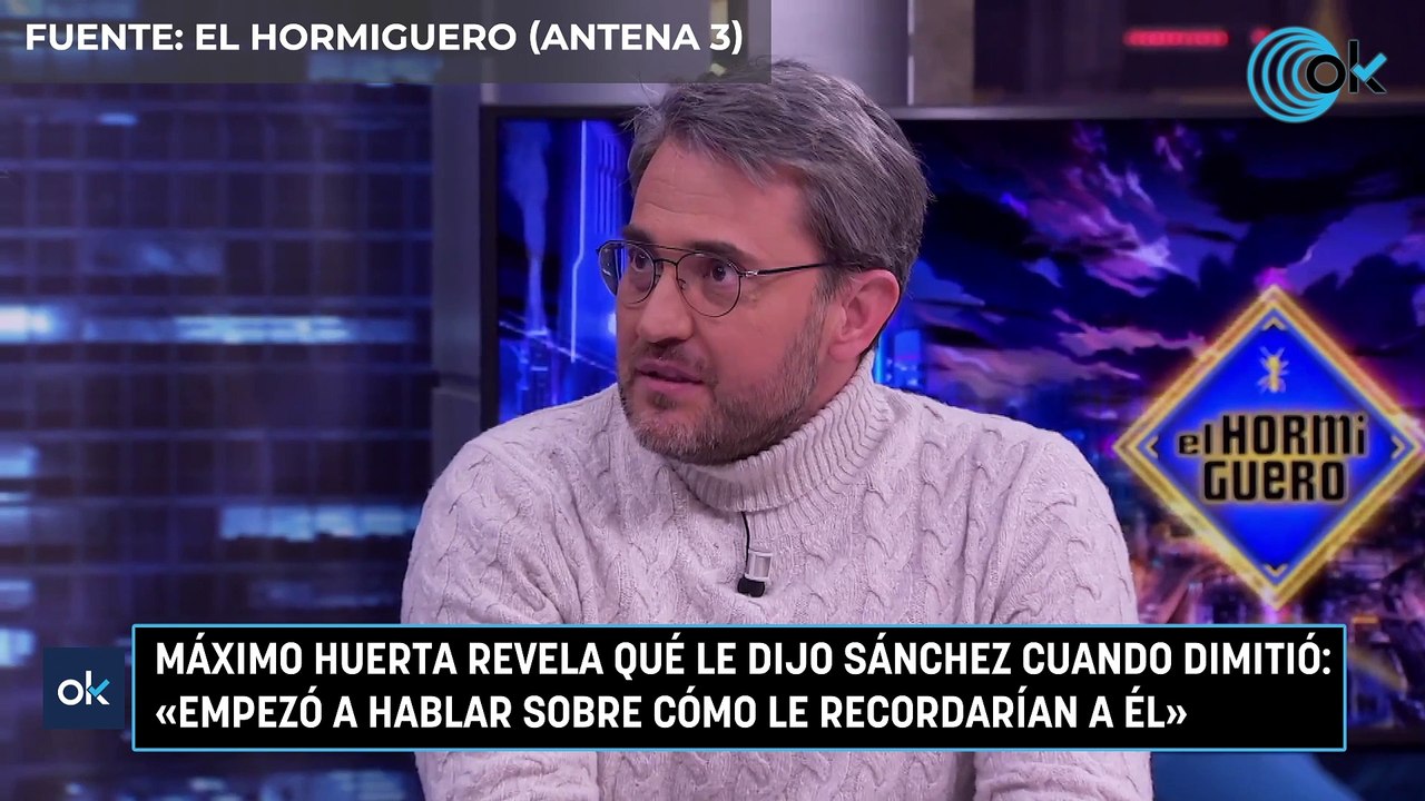 Máximo Huerta revela qué le dijo Sánchez cuando dimitió: «Empezó a hablar sobre cómo le recordarían a él»
