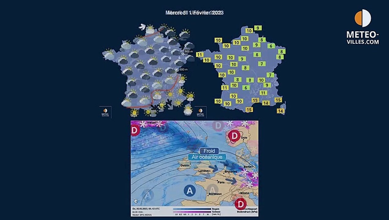 prévisions météo villes du mardi 31 janvier 2023
