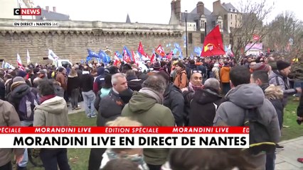 Réforme des retraites: Images du cortège de Nantes