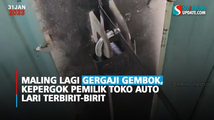 Lagi Gergaji Gembok, Kepergok Pemilik Toko Auto Lari Terbirit-Birit