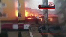 Bursa'da eski bina alev alev yandı