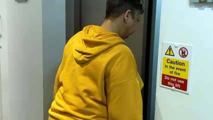 Trapped in a lift bursting for a wee