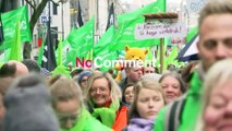 شاهد: مظاهرة في بروكسل للمطالبة بتحسين ظروف العمل وزيادة الأجور