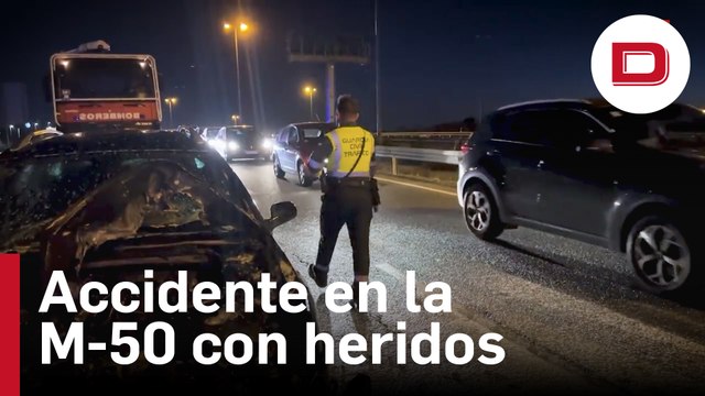 Dos turismos implicados en un accidente en la M-50 con heridos leves
