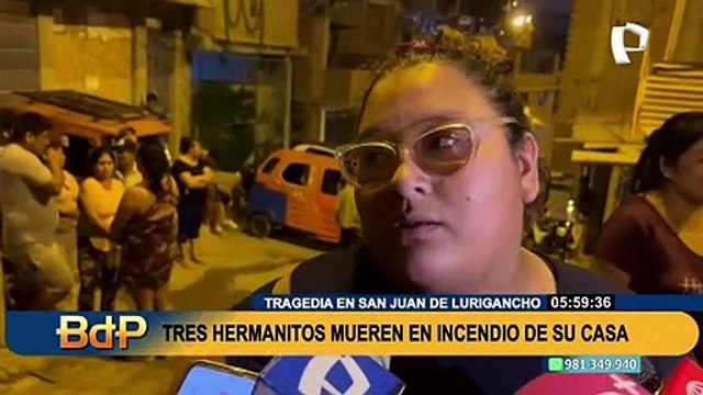 Tragedia en SJL: tres hermanos menores mueren carbonizados en incendio desatado en su casa