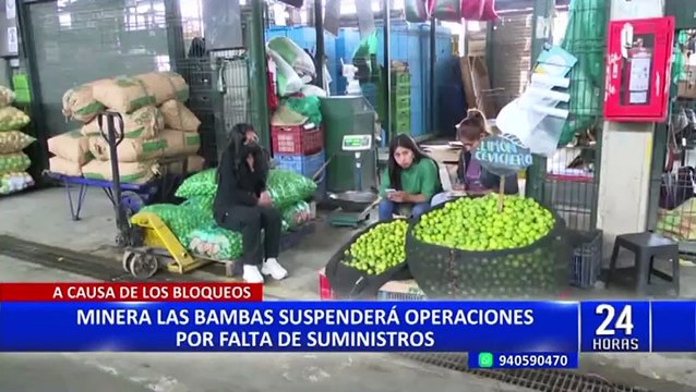 Minera Las Bambas suspenderá operaciones por falta de suministros a causa de los bloqueos
