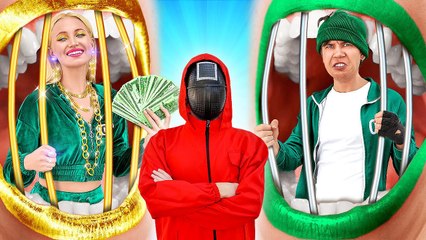 Download Video: GIGA RICH VS BROKE IN SQUID GAME || Extreme Challenge! Funny Hacks to Beat Every Game by 123 GO!