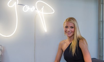 Gwyneth Paltrow Posed Pantsless in the Coziest Sweater Set and Matching Slippers