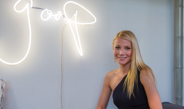 Gwyneth Paltrow Posed Pantsless in the Coziest Sweater Set and Matching Slippers